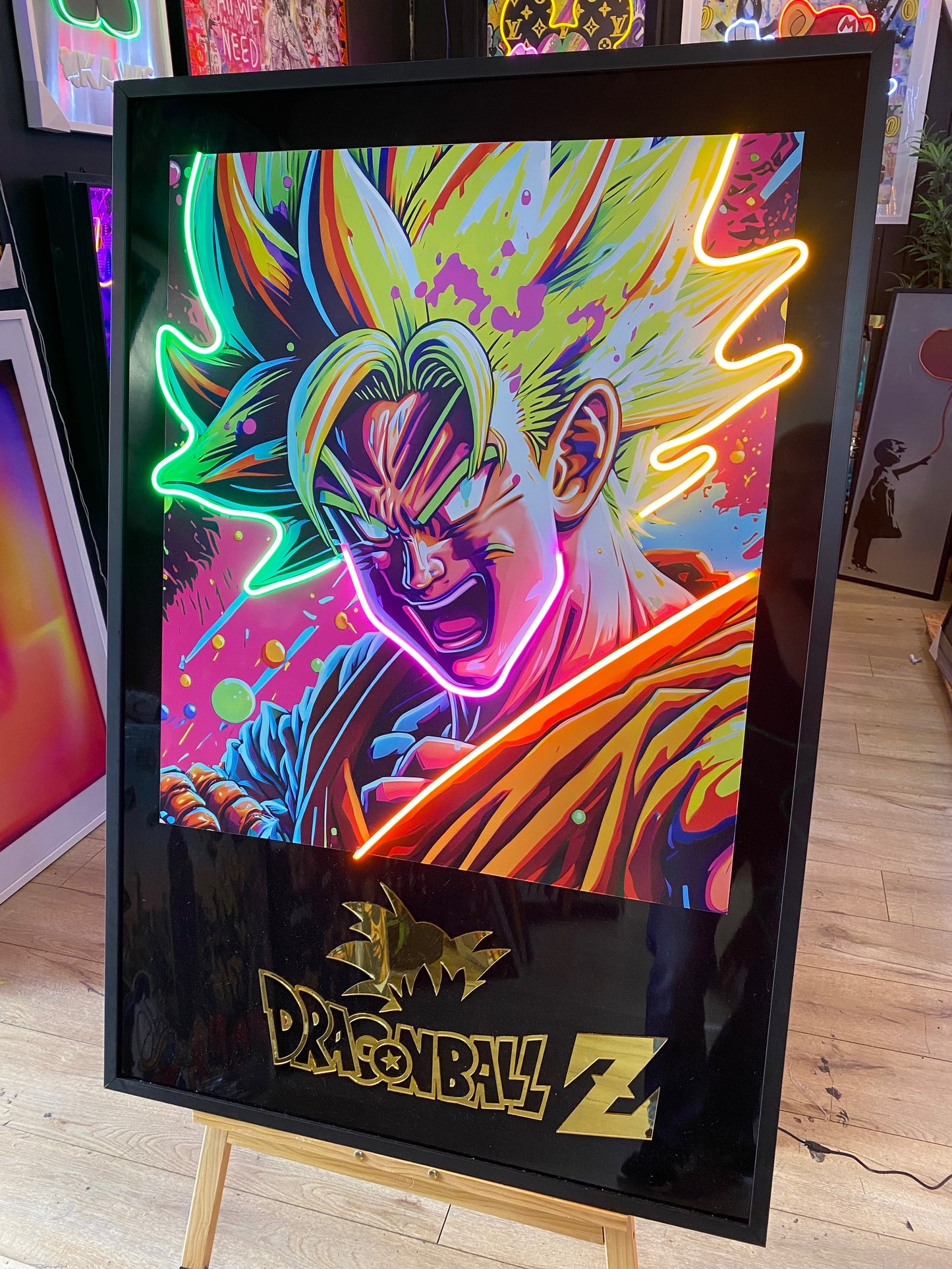 Dragon Ball Z LED | 840x1250mm | On Black Metallic Surface