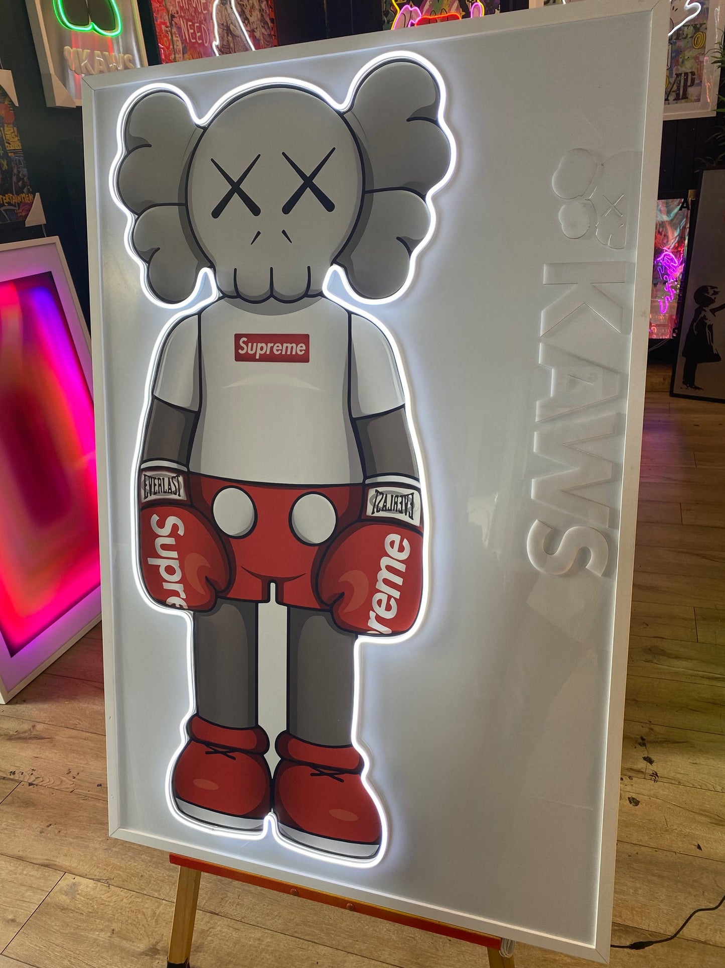 KS Supreme Boxing LED on White Metallic Surface | 830x1250mm