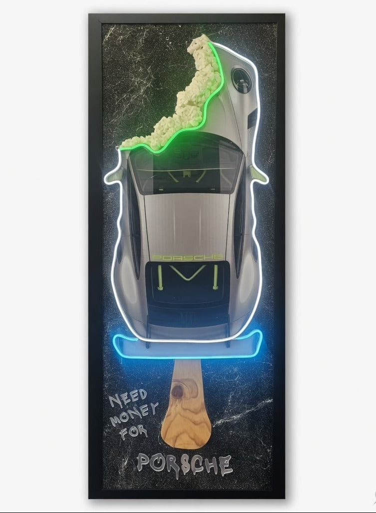 Porsche LED on Metallic Surface | 540x1500mm