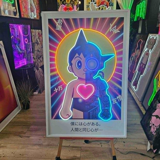 Astro Boy LED on White Metallic Surface | 830x1250mm