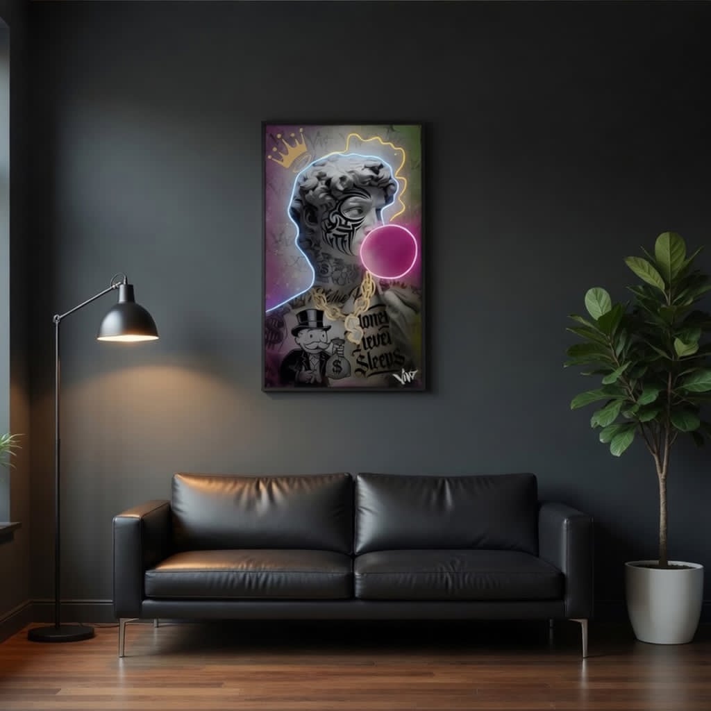 David "Money Never Sleep" LED | 750x1260mm