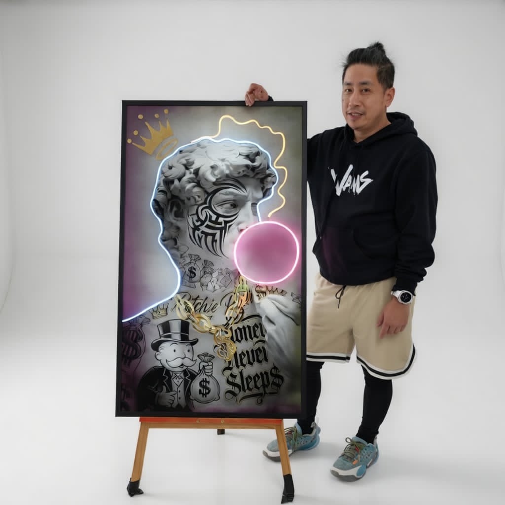 David "Money Never Sleep" LED | 750x1260mm