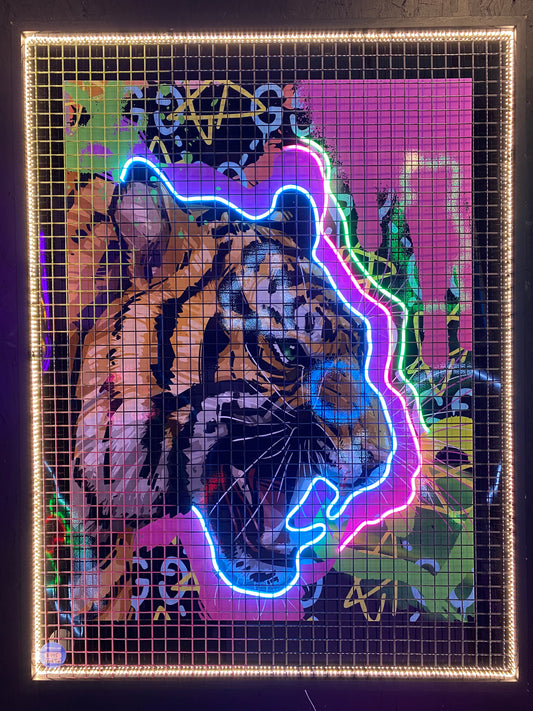 Caged Tiger LED | 950x1240mm
