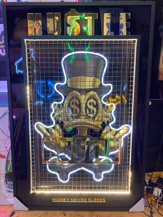 Caged Donald "HUSTLE" LED | 830x1250mm