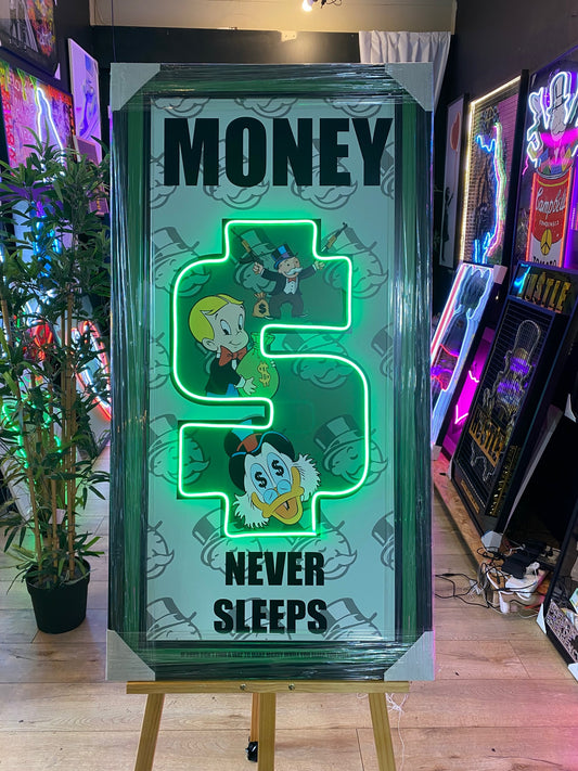 Money Never Sleeps LED | 1200x600mm