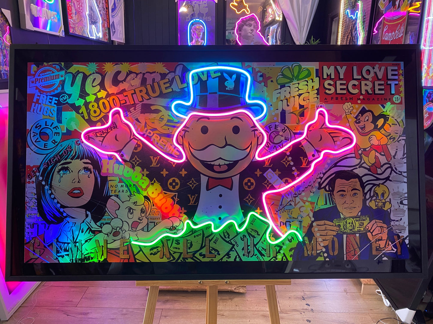 Monopoly LED on Holographic Print | 1520x860mm