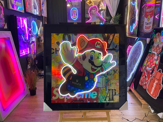 Mario LED on Holographic Print | 800x800mm