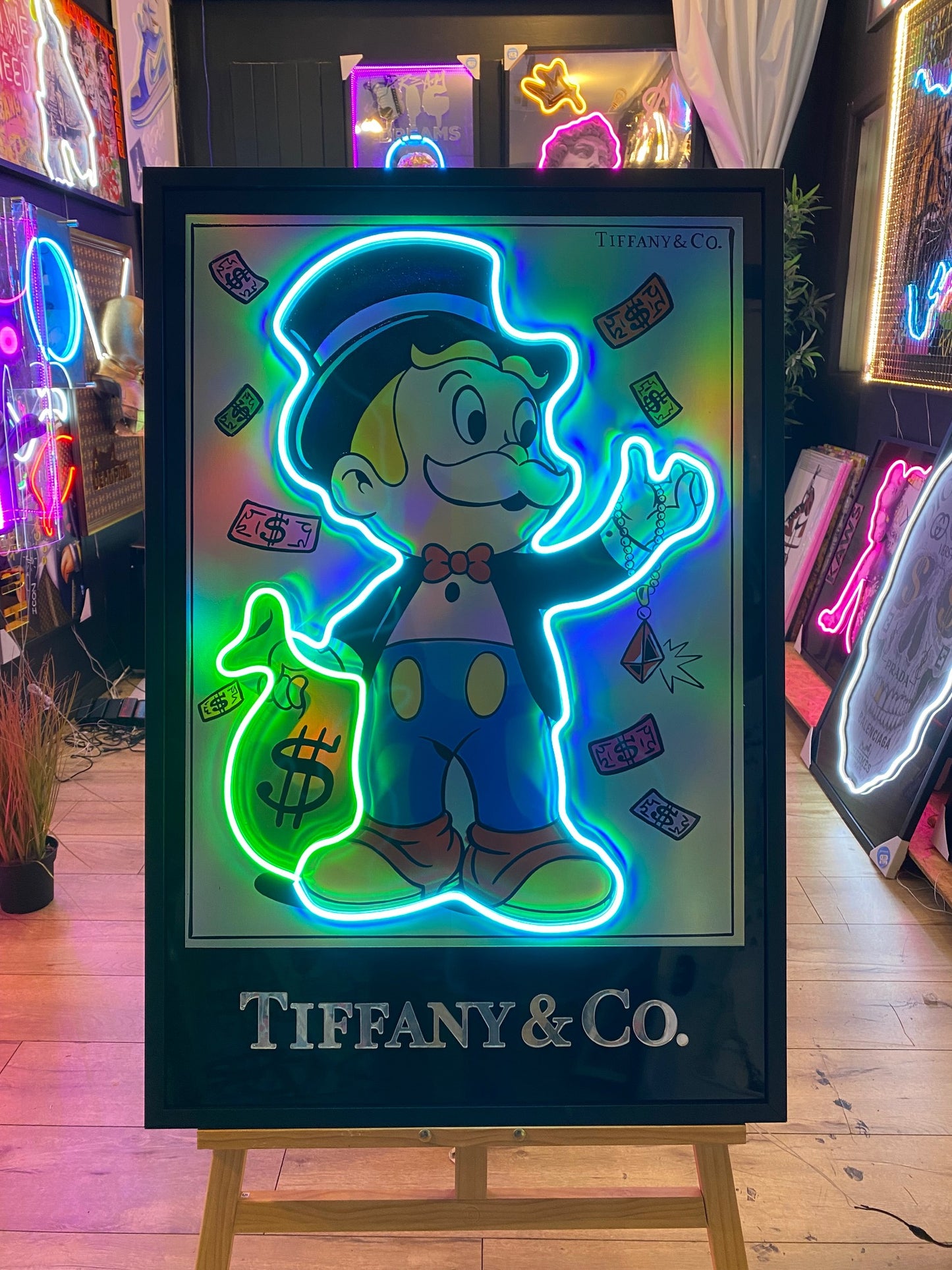 Monopoly "Tiffany & Co" LED on Holographic Print | 600x800mm