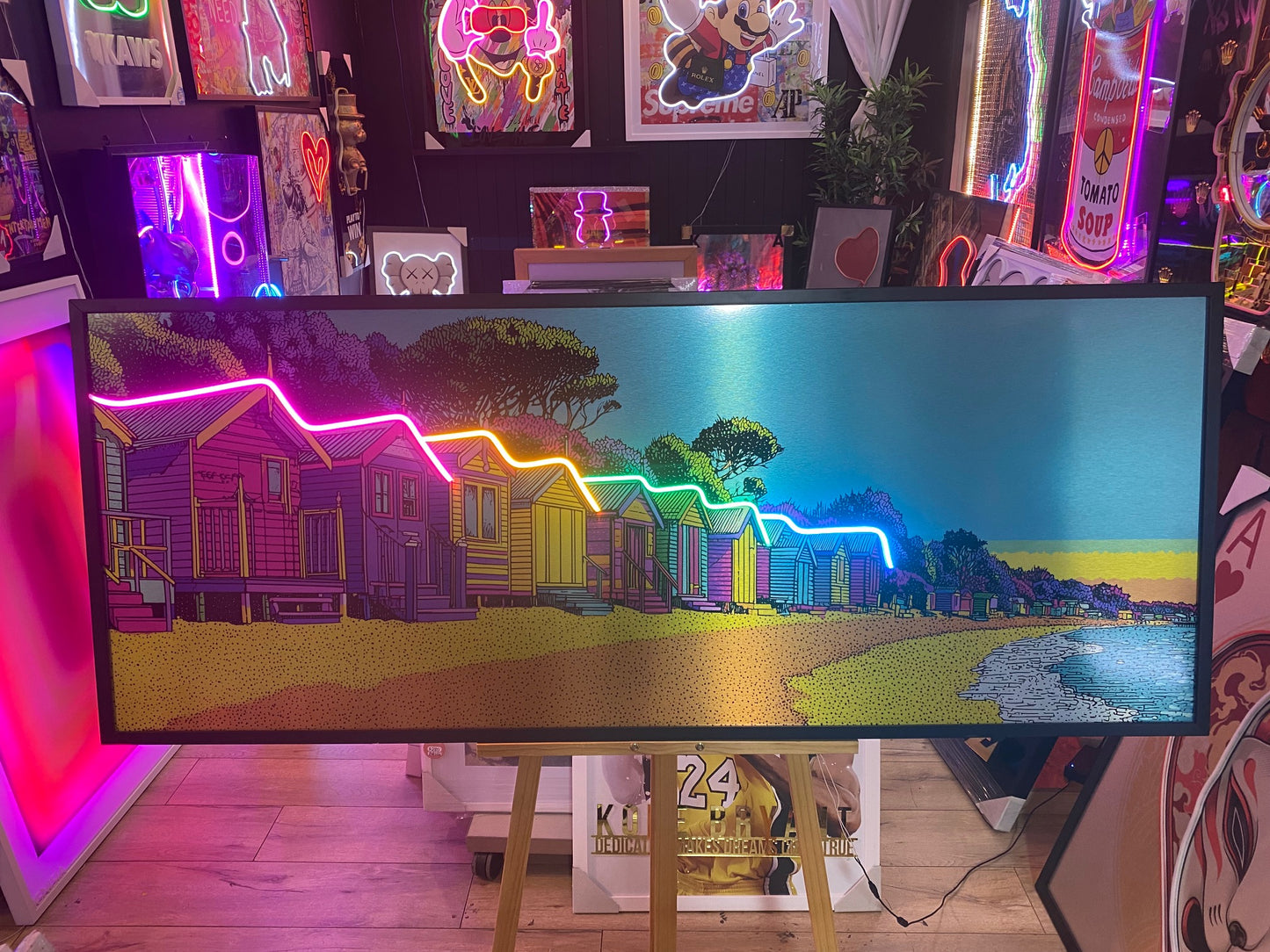Brighton Bathing Boxes LED on Brush Metal | 1620x650mm
