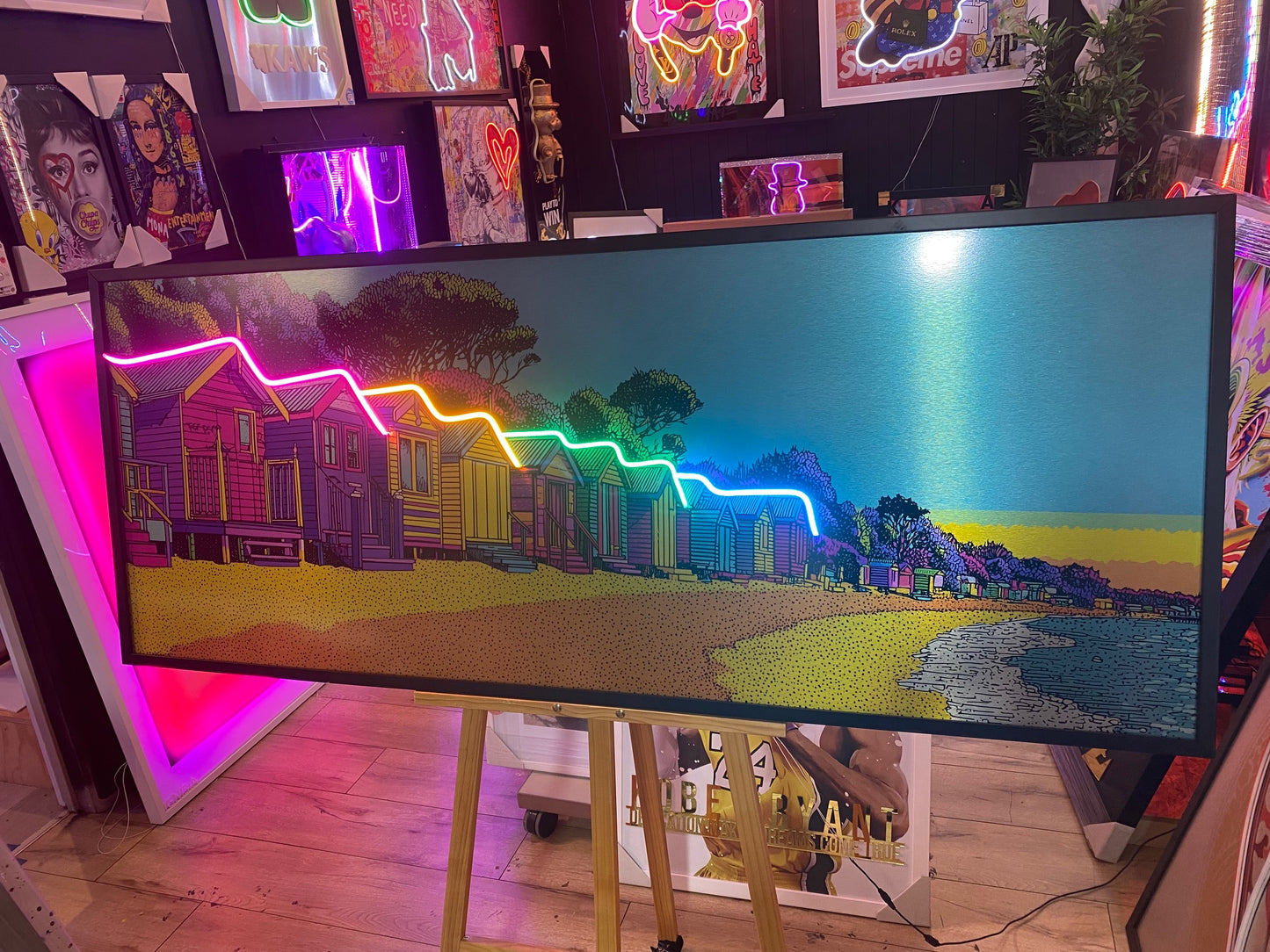 Brighton Bathing Boxes LED on Brush Metal | 1620x650mm