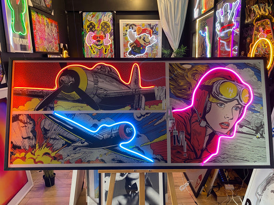 "Whaam!" LED on Brush Metal | 1720x730mm