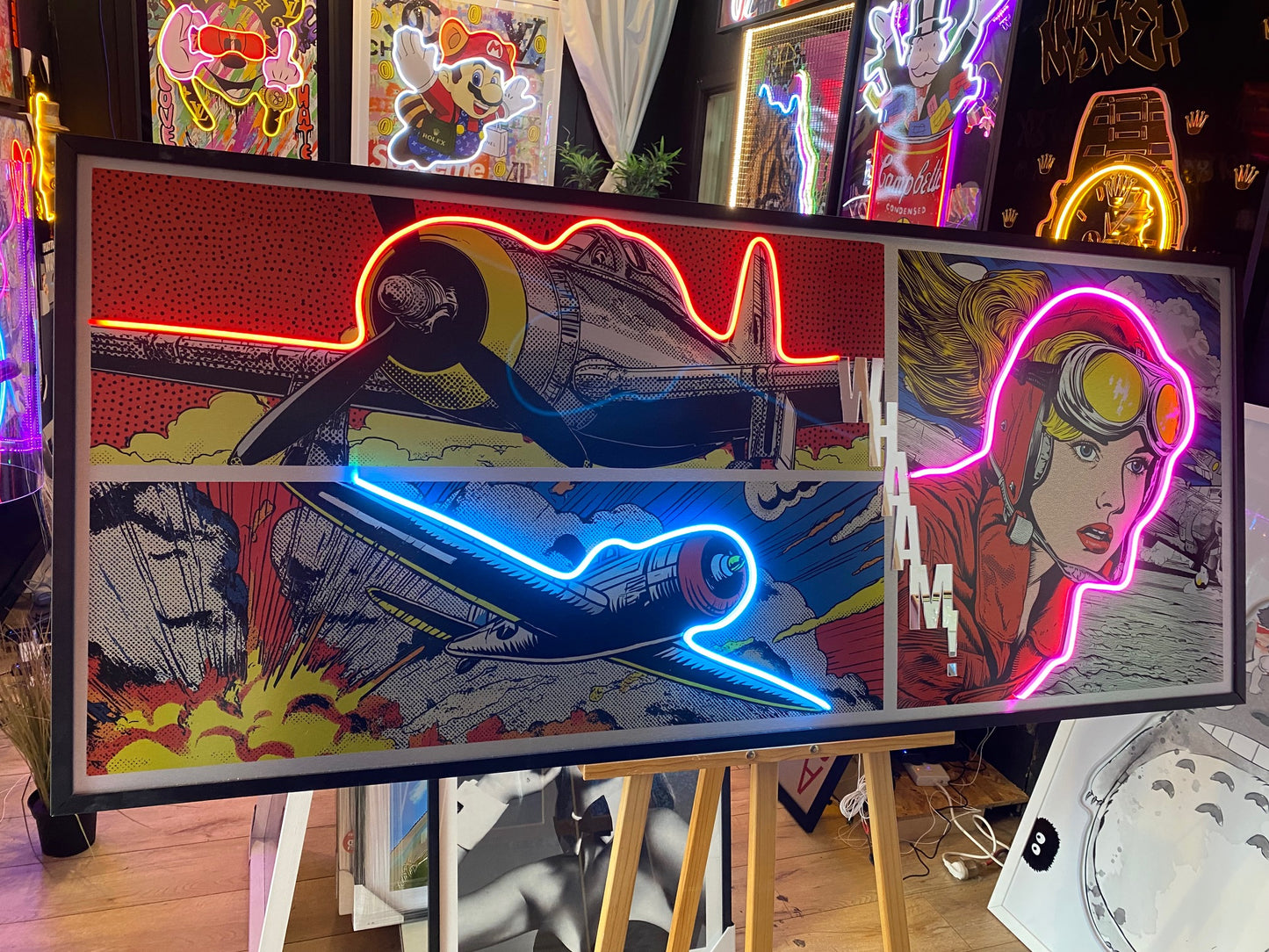 "Whaam!" LED on Brush Metal | 1720x730mm