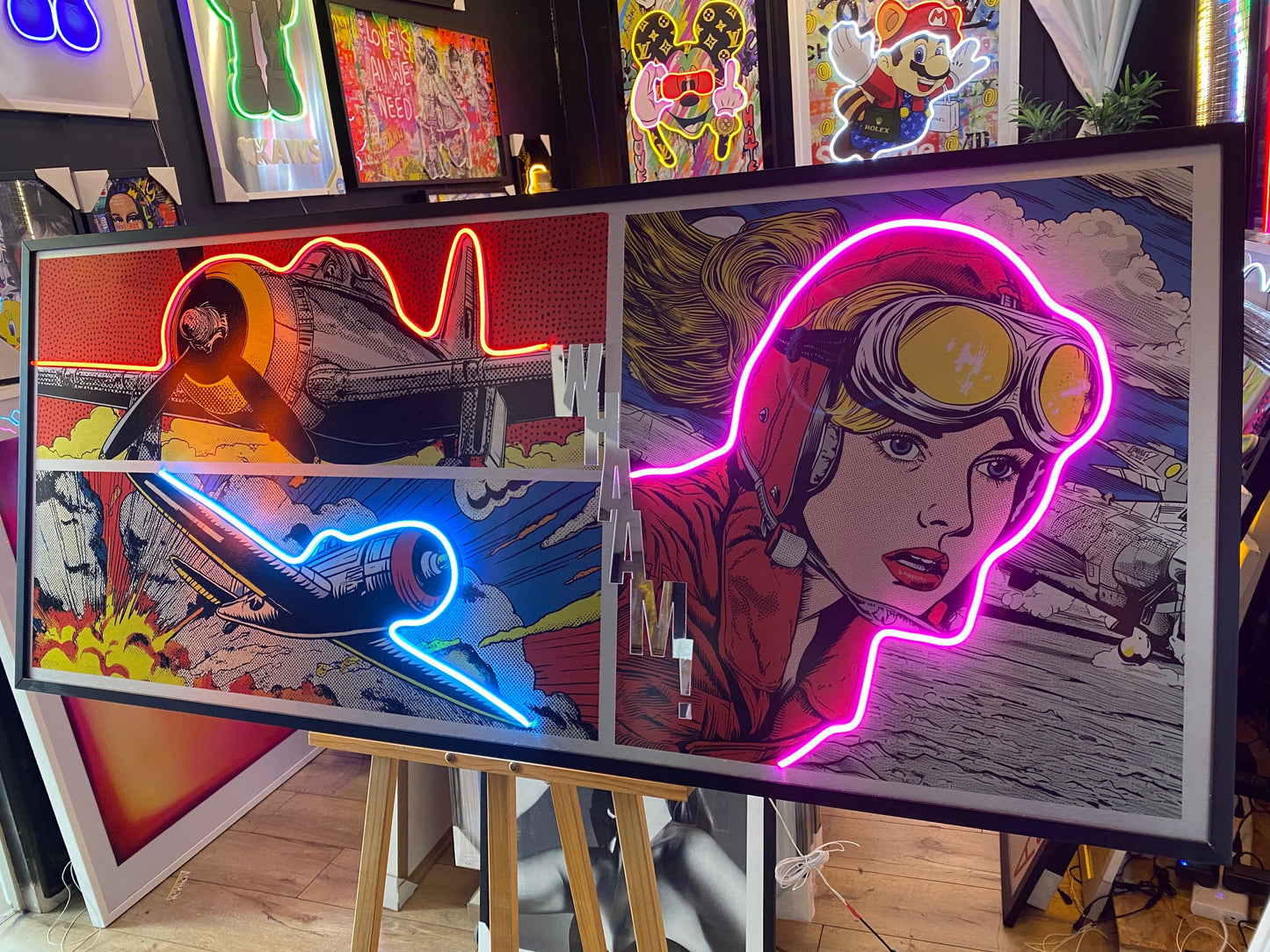 "Whaam!" LED on Brush Metal | 1720x730mm