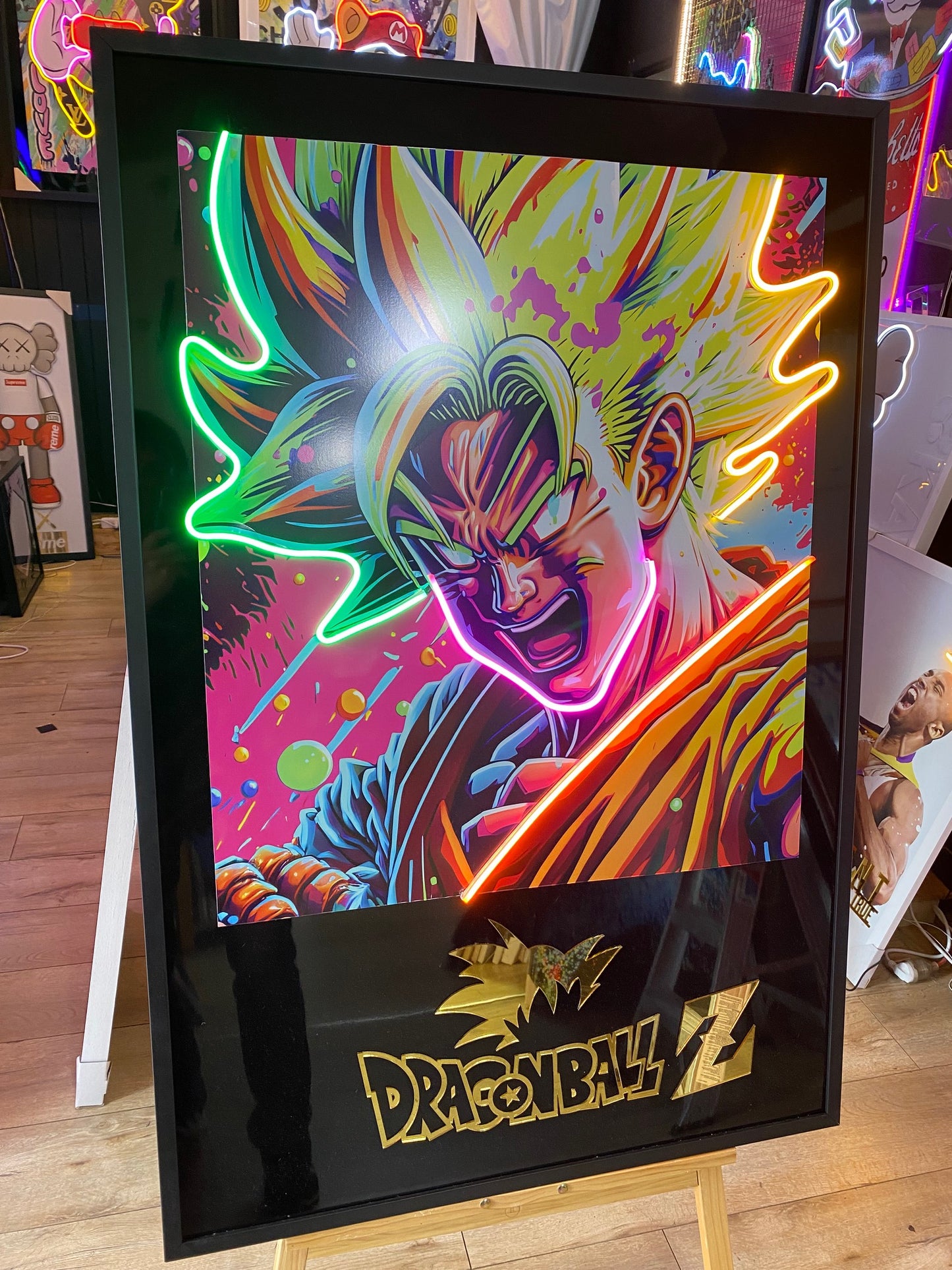 Dragon Ball Z LED | 840x1250mm | On Black Metallic Surface