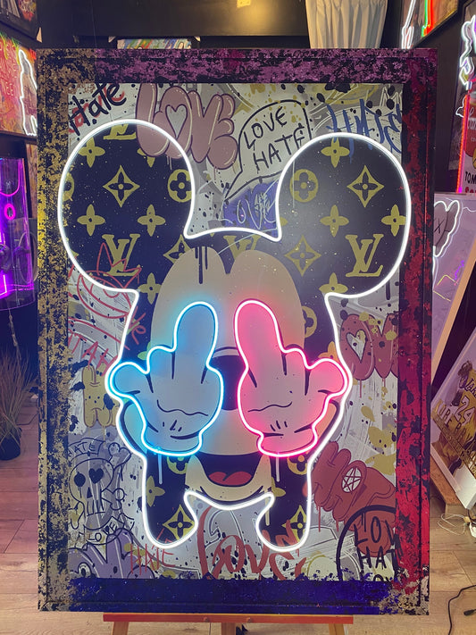 Mouse "Love x Hate" LED with custom Craft Glitter| 880x1250mm