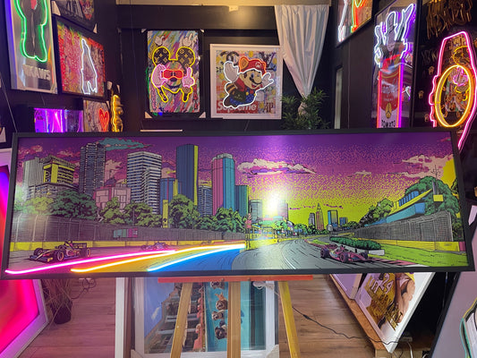 Race Course LED on Brush Metal | 1720x550mm