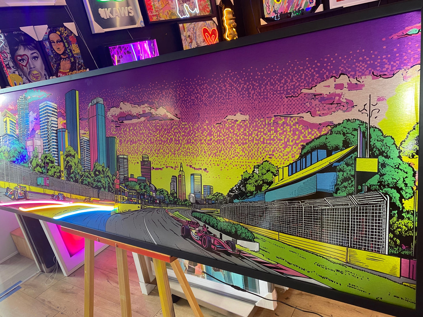 Race Course LED on Brush Metal | 1720x550mm