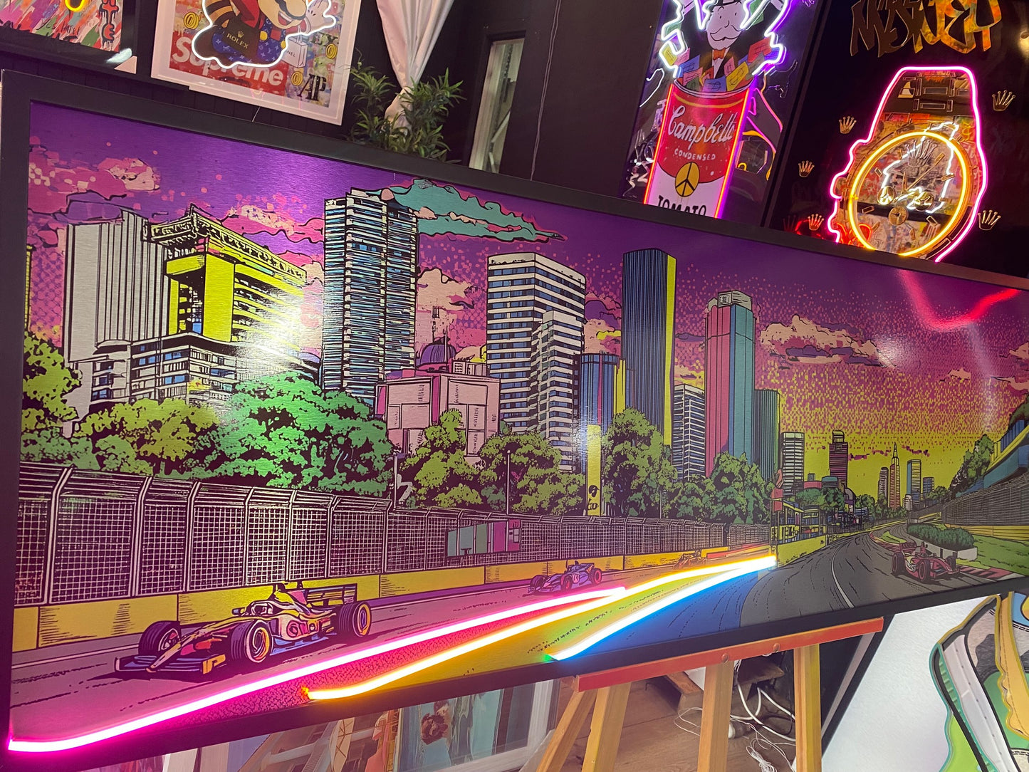 Race Course LED on Brush Metal | 1720x550mm
