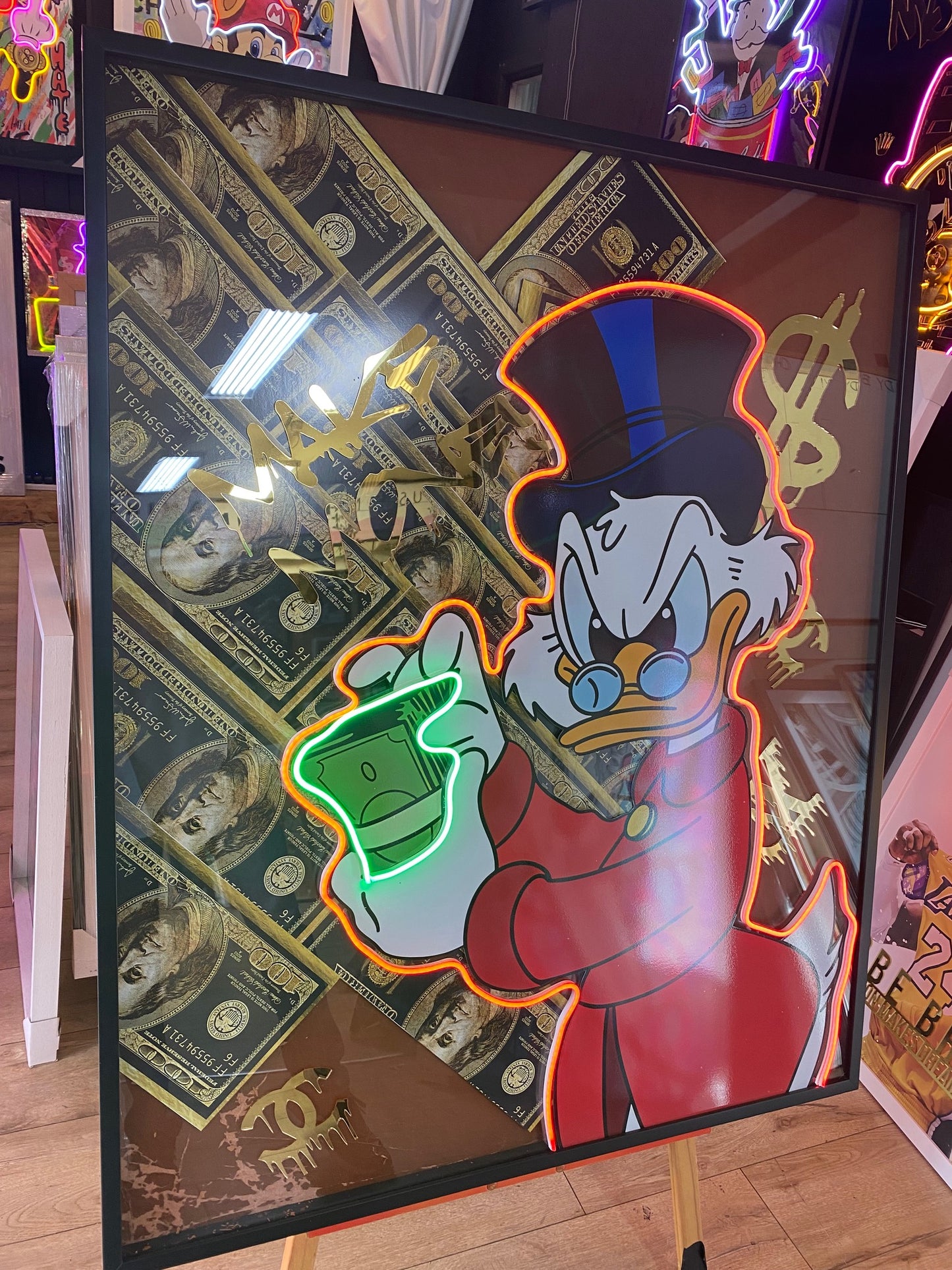 The Duck Make Money LED | 1030x1250mm