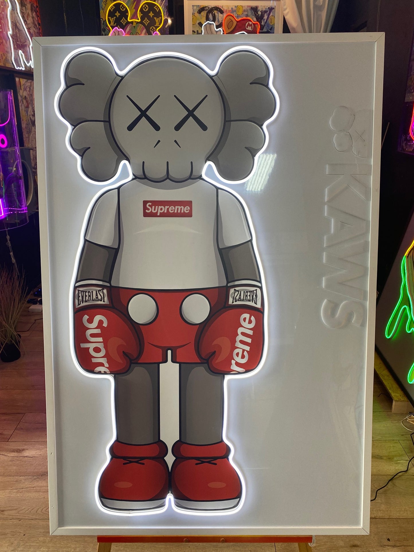 KS Supreme Boxing LED on White Metallic Surface | 830x1250mm