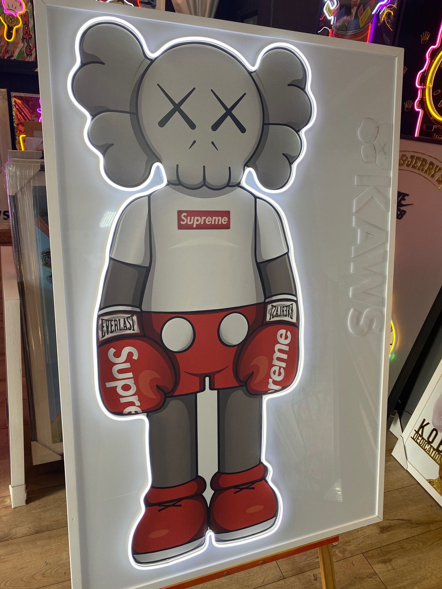 KS Supreme Boxing LED on White Metallic Surface | 830x1250mm