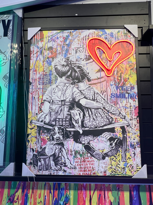 Banksy Double Heart LED | 790x1040mm