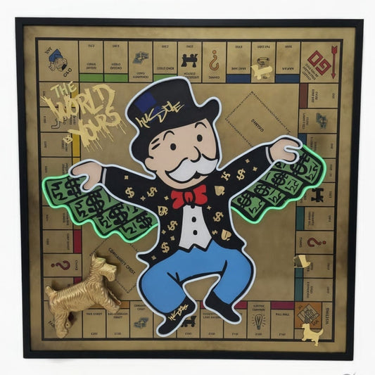 Monopoly Board LED on Brush Metallic Surface | 1030x1030mm