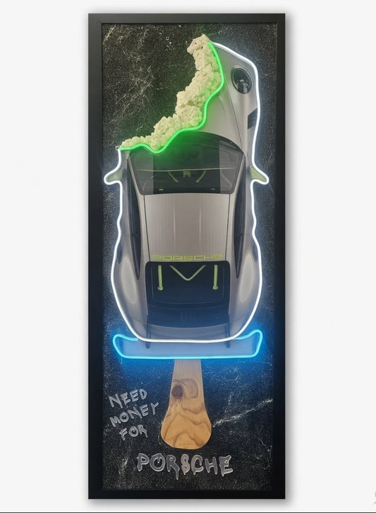 Porsche LED on Metallic Surface | 540x1500mm